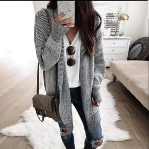 Oversized plaid cardigan